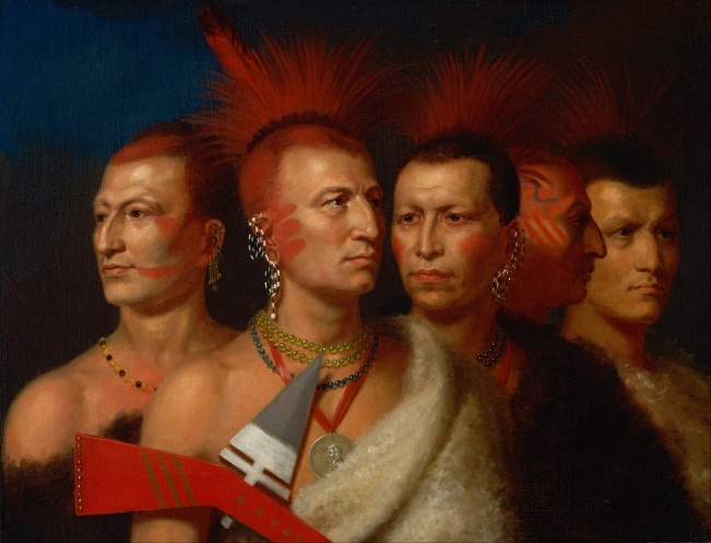 Young Omahaw, War Eagle, Little Missouri, and Pawnees, painted 1821 by Charles Bird King